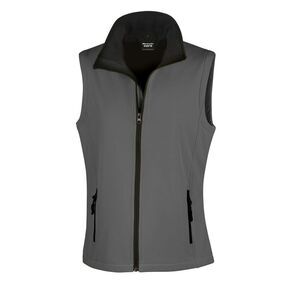 Result Core Womens/Ladies Printable Softshell Bodywarmer / Charcoal / Black